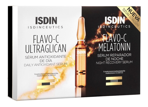 Isdinceutics Flavo-c Ultraglican & Melatonin Amp. 10+10x2ml  Tipo de piel Todo tipo de piel