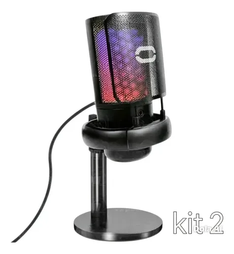Microfone Condensador Tomate MT-1060R USB para Streaming e PC Com...