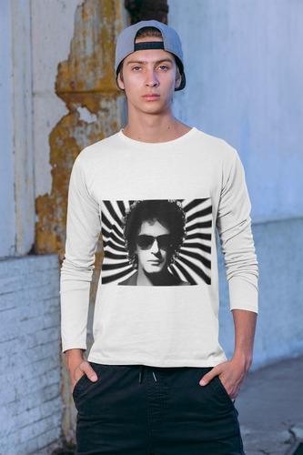 Polera Larga Gustavo Cerati Musica Cantante Estampado Algodo