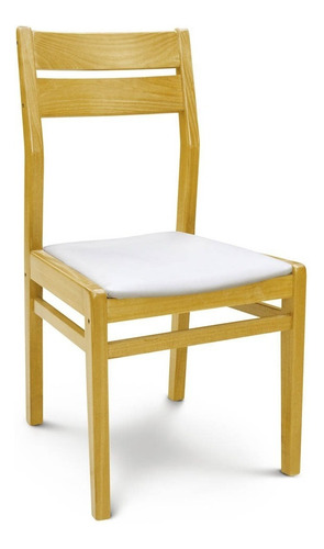 Silla Comedor Madera Asiento Tapizado Ecocuero Docta Diseño De La Tela Eco Cuero