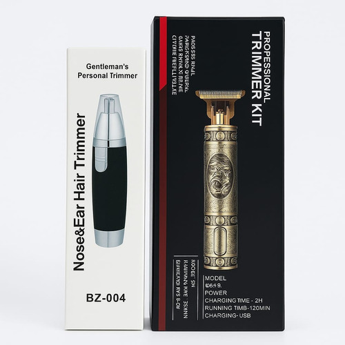 Máquina De Acabamento Barba / Cabelo / Nariz - Trimmer Kit Dourado-escuro