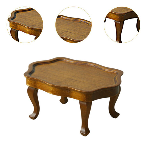 Para 1:12 Escala Mesa De Muñeca De Madera Tabla Fewend Play