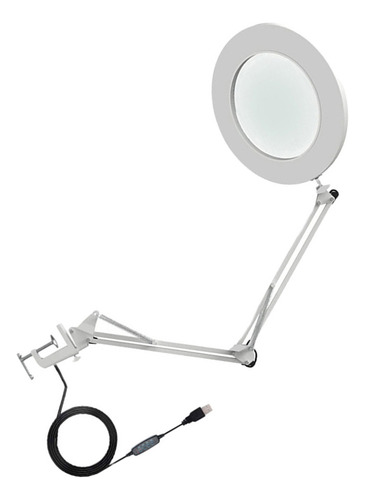 Lupa De 10 Aumentos Con Luz Led, Brillo De Brazo Flexible