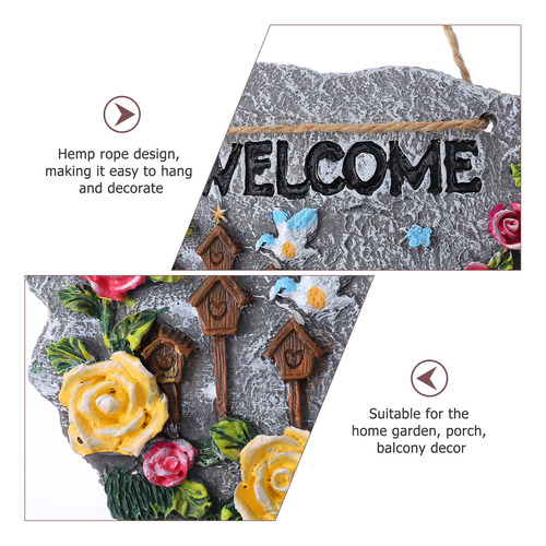 Cartel De Bienvenida Creativo Con Emblemas Colgantes En Form