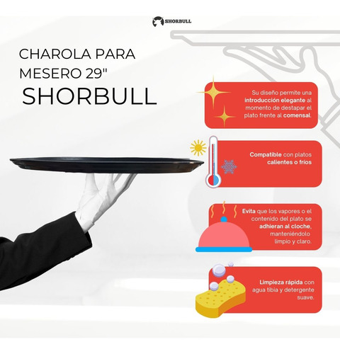 Charola Ovalada Imperial 29 Inch Shorbull Fibravidrio 73.7cm Color Marrón oscuro