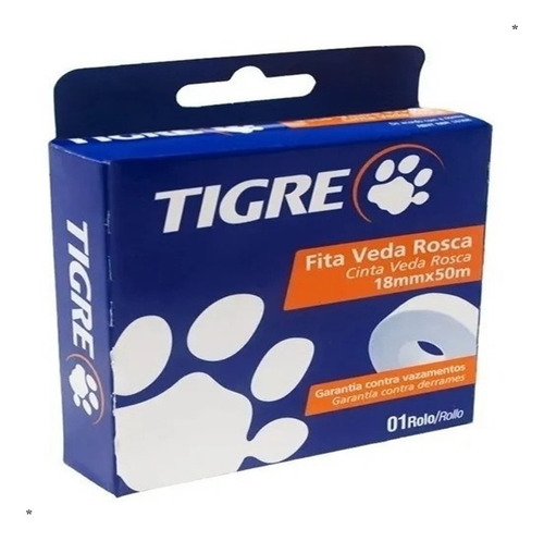 Fita Veda Rosca Tigre 18mm X 50 Metros