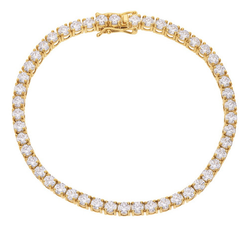 Pulseira Riviera Ouro 18k 750 Zircônias 3 Mm