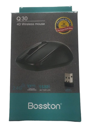 Mouse Inalámbrico Bosston Negro Q30