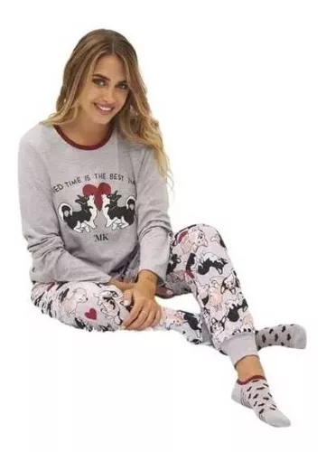 Pijama Jersey Estampado C/puño Marcela 4157