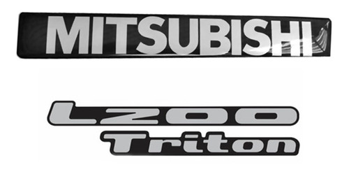 Kit Emblema Adesivo Resinado Mitsubishi + Triton +l200