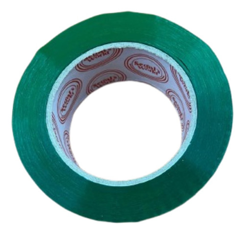 1 Cinta Adhesiva Empaque 48mm X 150m Resistente Colores Verde Lisa