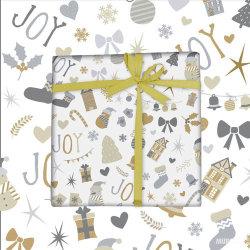 Bobina Papel De Regalo Muresco Navidad 60cm X 200mt