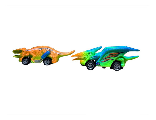 Imagen 3 de 8 de Auto X2 Dinosaurio Rex Coche Arrastre Pull Back