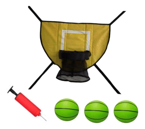 Juego De Canastas De Baloncesto Para Trampolín, Bola Verde