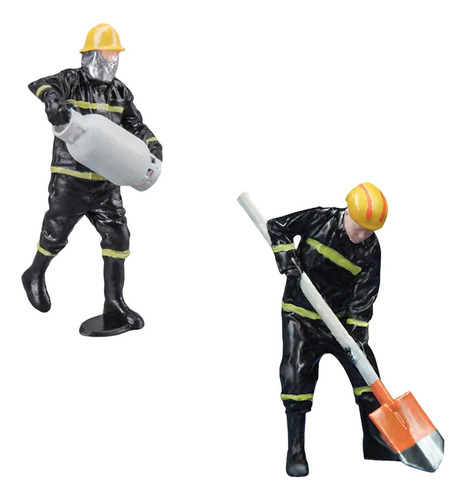 2 Figuras En Miniatura A Escala 1/32, Figuras De Bombero