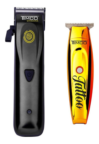 Maquina Para Cabello Terminadora Profesional Combo Timco N2 Color Negro/Dorado