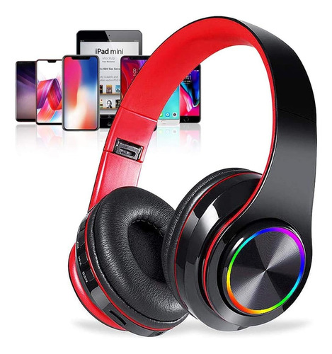 Auriculares Bluetooth Sobre Oreja, Coloridos Auriculares Led