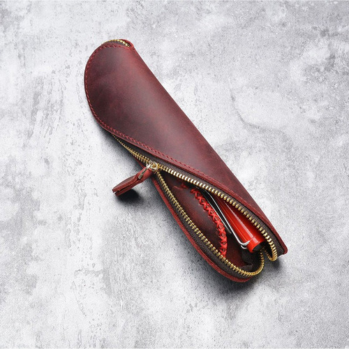 Estuche De Piel Con Cierre Para Lápices, Bolígrafos, Tipo S,