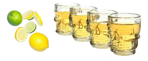 Vaso Shot Tequilero Calavera Vidrio Set 6 Pcs 65ml