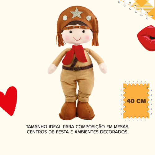Boneco De Pano Lampião Cangaço 40 Cm Festa São João Arraia