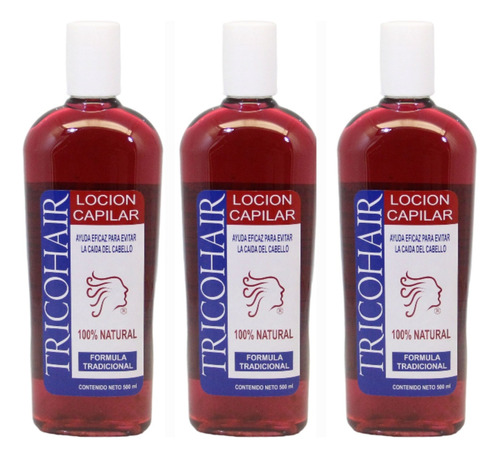 Tricohair Loción Capilar Anticaída 500 Ml. 3 Pack