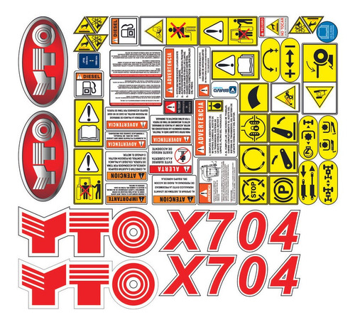 Calcomanias Yto X704 Tractor Agricola