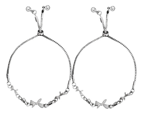 2 Pulseras Con Lazo Y Nudo Para Mujer, Pulseras De Cadena El