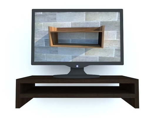 Soporte Base Elevador Para Monitor Color Wengue