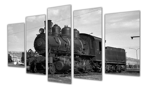 Cuadro 60x100cm Locomotora Trenes Ferrovias Anden Viaje P5