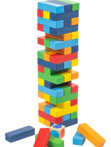 comprar Jenga Yenga Juego De Mesa Para Niños Torre De Colores Madera