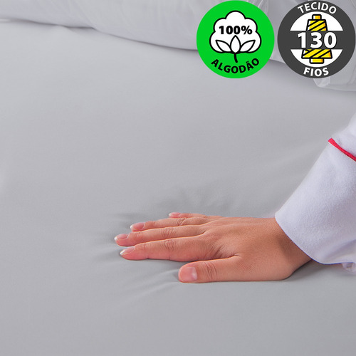 Lençol Solteiro 100% Algodão Elástico Percal 130 Fios Dohler