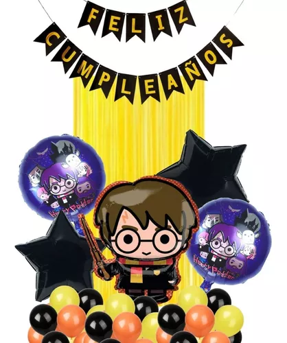 Decoración Kit Globos Harry Potter Feliz Cumpleaños Fiesta