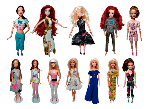 10 Conjuntos De Ropita Para Muñeca + Accesorios. 