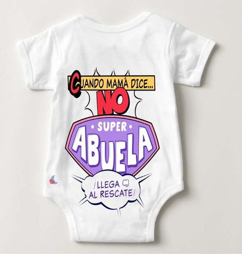 Body Bebé Para Personalizado Llega Super Abuela Al Rescate 