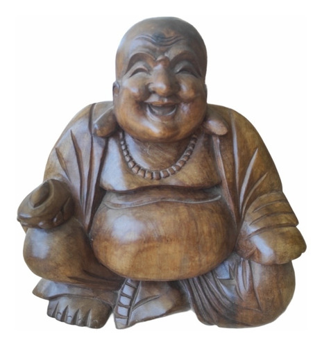 Imagen 1 de 1 de Buda Sonriente De La Felicidad Madera 40cm 