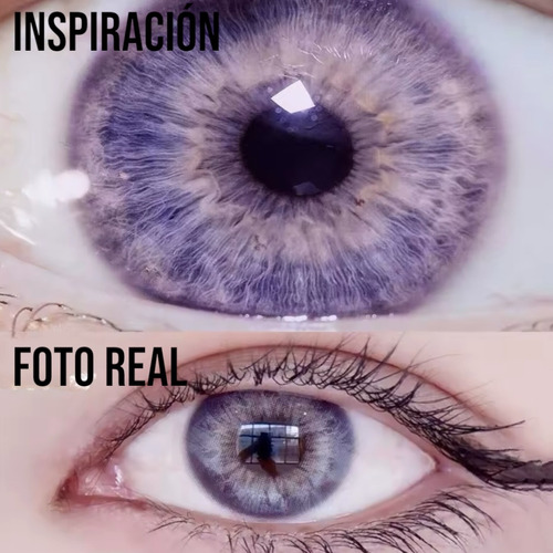 Pupilentes Efecto Real Forma De Pupila Verde Grisáceo Y Más Violeta Rosado
