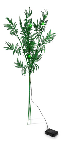 Luces De Belén Iluminadas Sprig De Hoja De Oro Verde