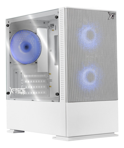 Gabinete Gamer Xtreme Pc Gaming Air Flow Cxtb701wt Mini Torre Micro Atx/itx Fan 3x120mm Mesh Cristal Templado Argb Blanco