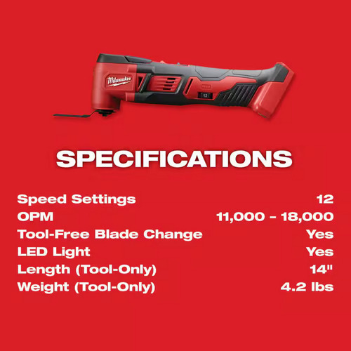 Milwaukee M18 18v Multioscilant Wireless Ion Kit with A 1.5 Ah Battery and Charger (2626-21)