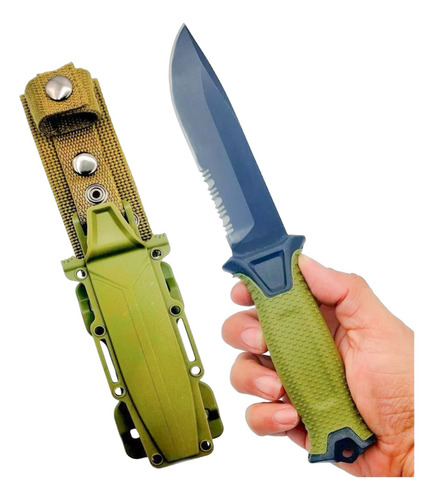 Faca Strongarm Coyote Brown Green Serrilhada Tática Fulltang