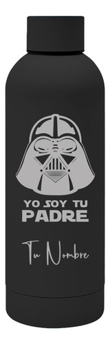 Termo Día Del Padre, Personalizado, Acero Inoxidable Negro