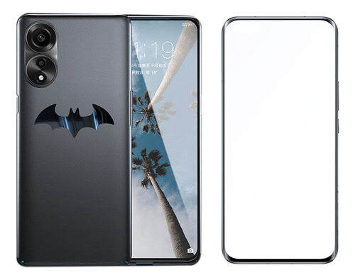 Funda Para Oppo A78 4g Metal Logotipo Tener Vidrio Membrana