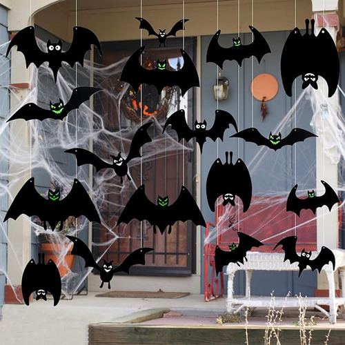 24 Piezas Colgantes De Murcielagos De Halloween Murcielagos