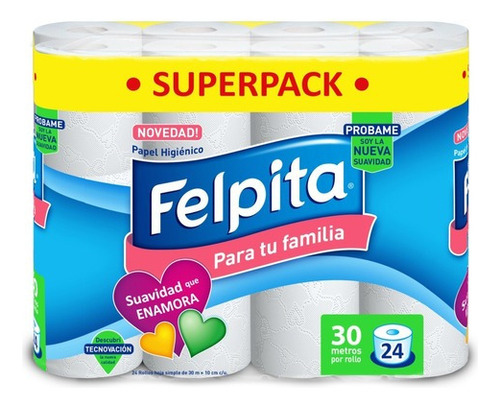 Caja Papel Higienico Felpita Superpack Familiar - X72 Rollos