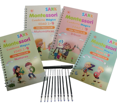 Libros Mágicos 3d De Escribir Caligrafía Para Niños Kit X 4