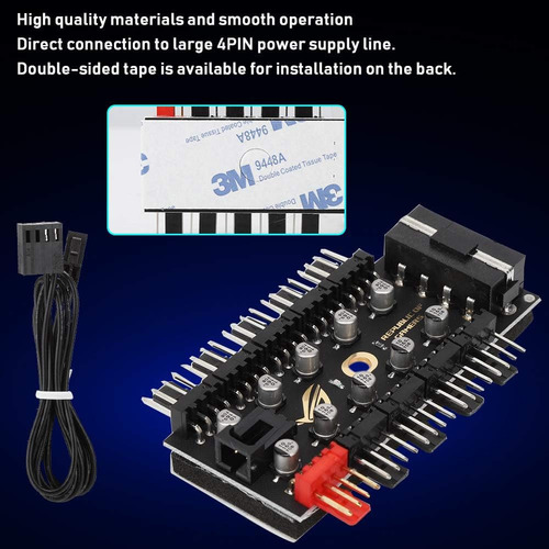 Hub Controlador Sata Pwm De Ventilador 4 Pines 10 Puerto Jwk