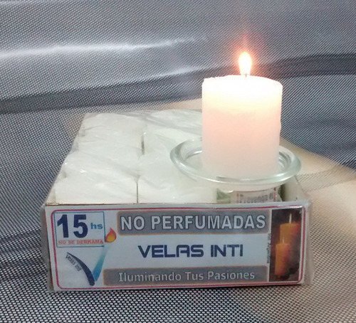 R45 - Pack 12 Velas Redonda Neutra (sin Fraganci) 4x5cm/15hs