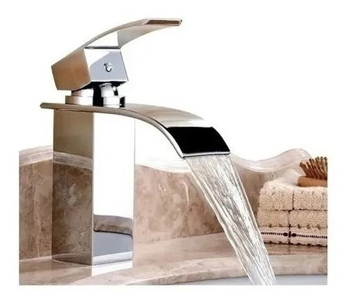 Llave, Grifo Mezcladora, Plateado, Para Baño Lavabo, Cascada