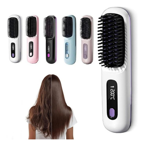 Cepillo De Alisador De Cabello Inalámbrico,pantalla Led