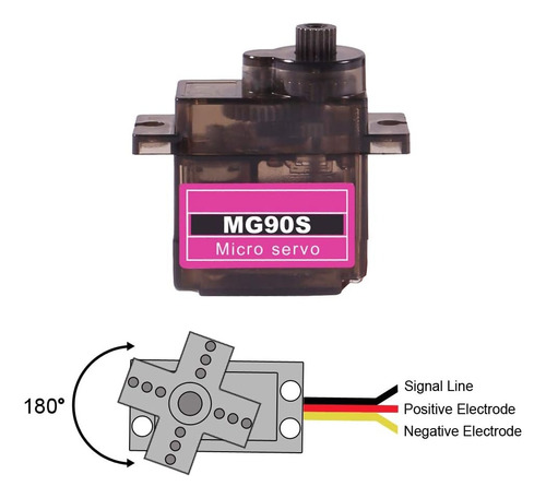 6 Piezas Servomotor Mg90s Metálicos 2.2kg For Arduino